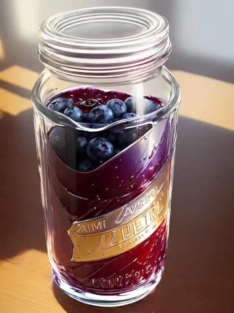 ((half empty jar of blueberry jam,)) everything is stained with jam, half empty, half empty,
(((jam flowing down the sides of the jar onto the table)))
(high-tech interior style and futurism),
intricately detailed, fine details, hyperdetailed, raytracing, subsurface scattering, diffused soft lighting, shallow depth of field, Intricate, High Detail, Sharp focus bokeh,
((art by James Jeam, art by krenz cushart))