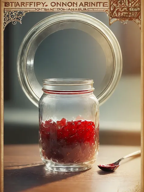 ((half empty jar of jam)),  jar is stained with jam, ((half empty)) , half empty, dirty jar,  (poster:1.6)
(((jam flowing down the sides of the jar onto the table))), spoon on the table stained with jam
(high-tech interior style and futurism room),
intricately detailed, fine details, hyperdetailed, raytracing, subsurface scattering, diffused soft lighting, shallow depth of field, Intricate, High Detail, Sharp focus bokeh, 
((art by James Jeam, art by krenz cushart))