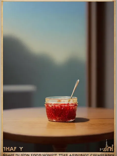 ((half empty jar of jam)), jar is stained with jam, ((half empty)) , half empty, dirty jar, (poster:1.6)
(((jam flowing down the sides of the jar onto the table))), spoon on the table stained with jam
(high-tech interior style and futurism room),
intricately detailed, fine details, hyperdetailed, raytracing, subsurface scattering, diffused soft lighting, shallow depth of field, Intricate, High Detail, Sharp focus bokeh,
((art by James Jeam, art by krenz cushart))