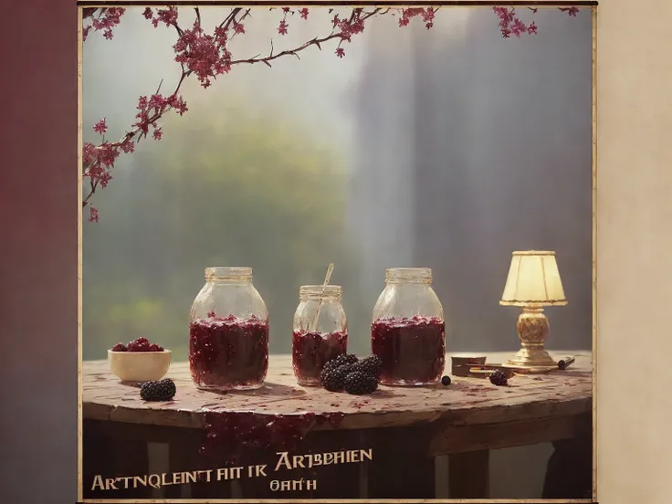 ((half empty three-liter jar of blackberry jam)), jar is stained with jam, (poster:1.6), (((jam spray))), paris Eiffel Tower, (((clots of jam on the table))), close up, window, croissant,
(((jam flowing down the sides of the jar onto the table))), spoon on the table stained with jam, (((pre-revolutionary Russian style)))
intricately detailed, fine details, hyperdetailed, raytracing, subsurface scattering, diffused soft lighting, shallow depth of field, Intricate, High Detail, Sharp focus bokeh,
((((art by James Jeam, art by krenz cushart))))