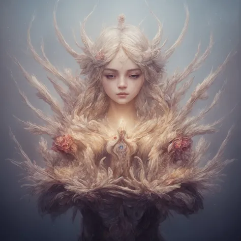 girl, majestic fenix bird Oil painting, 3d, hyperdetailed and intricated fantasy majestic fire fenix bird, hoarfrost plumage, hyperdetailed surreal background with flowers, digital art, concept art, surrealistic, oil painting, watercolor, octane render, hyperdetailed, magic, fantasy, fairy. Josephine Wall, Adrian Chesterman, artstation, 4k, symmetrical, soft lighting, trending on artstation, intricate details, highly detailed, pencil drawing, sketching, unreal engine, oil painting, heavy strokes, paint dripping, oil painting, heavy strokes, paint dripping, oil painting, heavy strokes, paint dripping, oil painting, heavy strokes, paint dripping, extra depth, kids story book style, muted colors, watercolor style