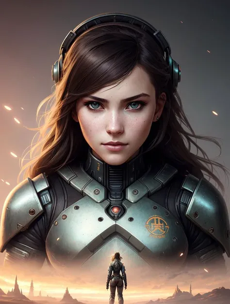 Portrait painting of a nake girl with power armor, ultra realistic, concept art, intricate details, eerie, highly detailed, photorealistic, octane render, 8 k, unreal engine. art by artgerm and greg rutkowski and alphonse mucha, highly detailed
