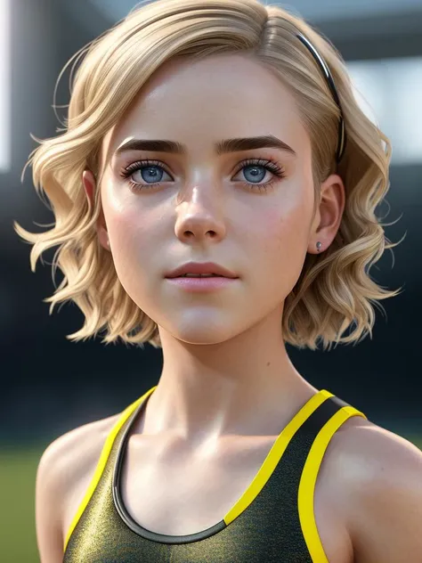 Kiernan Shipka as sabrina (running:1.3) a tomometer at the stadium, (short curls hair like boy), atmospheric lights, god rays, perfect female face, ultradetailed, wearing yellow suit with black stripes,
(detailed skin, ultra realistic, bokeh, sharp features, best quality, ultra high res, detailed face, realistic face, raw photo)
shallow depth of field, hdr, 8k, cinematic, ultradetaled eyes, ultra realism, hyper realism soft light,
(wide angle shot:1.2)