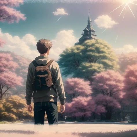 college guy in epic anime pose, illustration, cartoon, soothing tones, calm colors, ((intricate details)), hdr, ((intricate details, hyperdetailed)), (anime), (illustration), cartoon, detailed, rutkowski, intricate digital art, soothing tones,(cartoon:0.3), (art:1.4), epic realistic, faded, neutral colors, (hdr:1.4), (muted colors:1.4), (intricate), (artstation:1.99), dramatic, intricate details, (technicolor:0.9), detailed, intricate, cinematic, detailed
