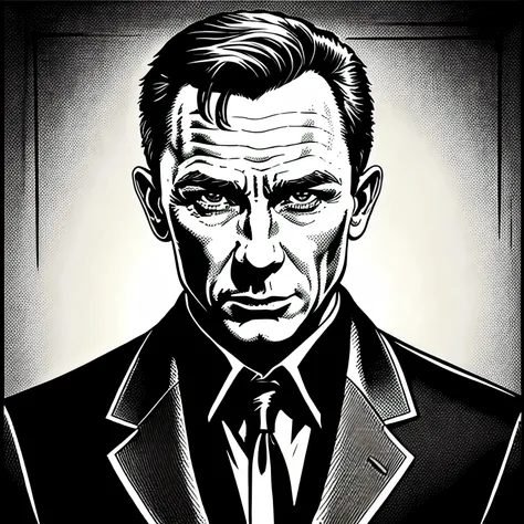 Retro comic style artwork, highly detailed James Bond,  symmetrical, vibrant