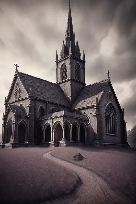 realistic, masterpiece, professional photograph of church, gothic, dark fantasy, ((detailed)), ((extremely detailed)), ((photorealistic:1.4)), (film grain),