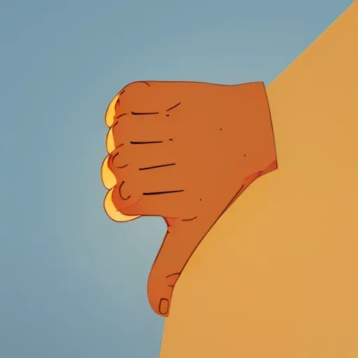(logo), design, a hand with a thumb down giving a thumbs down sign , (no human:1.1), hand only,