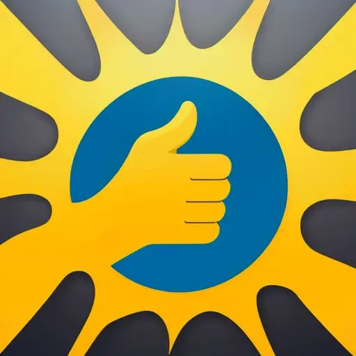 emoji, a hand with a thumb up giving a thumbs up sign , (no human:1.2), hand only, flat,