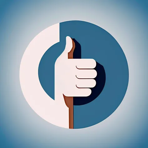 a hand with a thumb up giving a thumbs up sign , (logo:1.2), (no human:1.2), hand only, flat,