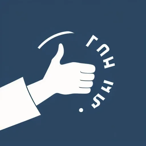 (logo), illustration, a hand with a thumb up giving a thumbs up sign , (no human:1.1), hand only, flat,