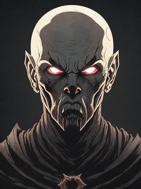 Diablo 4 wallpaper, (dark background:1.7), comic style, muted colors, soothing tones, illustration, low saturation, portrait, epic realistic