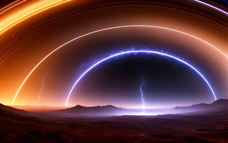 lightning storm on saturn, planet on main, low angle, (universe:1.2), (intricate details:1.22), hdr, (intricate details, hyperdetailed:1.2), whole body, cinematic, intense, cinematic composition, cinematic lighting, (rim lighting:1.3), color grading, focused,