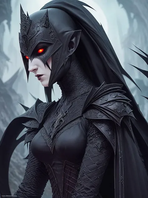 a pale skin (angry:1.2) sexy female nosferatu in black gothic lace armor, detailed darkest eyes, pronounced feminine feature, ultra wide angle, in focus, dark epic background, gorgeous lifelike, the full and whole body, full length shot, hyper details, lighting art, cinematic, insane details, intricate details, hyperdetailed, goth, fractal, dark shot