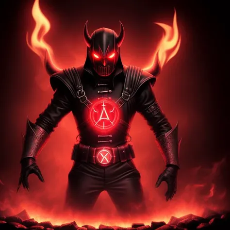high quality, highres, absurdres, man,black suit, blurry background, angry, evil smile, evil grin, black white background, simple background, black background, satan, satanic, red, black, red and black, evil, bioshock \(series\), devil, devilish, cigarette, demon horns, upper_body, solo, black hair, red eyes, glowing eyes, glowing eye, glowing red eyes, holding, satan, satanic, 666, (((plain black background)))