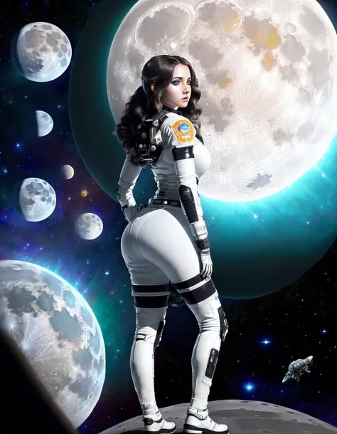 (full body:1.1), (view from afar:1.3), milf dressed in a NASA space suit, (thick makeup:1.2), (intricate details:1.3), highly detailed symmetrical face, detailed symmetrical eyes, (stands on the surface of the moon:1.2), (in the background of girl is the planet Earth:1.3)
(epic realistic, rutkowski, hdr, intricate details, hyperdetailed, cinematic, rim light, muted colors:1.2), (low lighting:1.3)