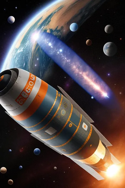 spaceship soyuz plows the expanses of space, hyperrealization, constellation canis major