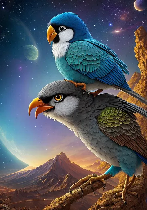 The talking bird, from the cartoon the secret of the third planet, highly detailed, intricate details, hyper detail, soft cinematic light, 4k textures, HDR