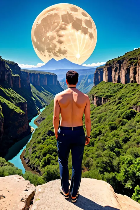 Gorge, In the middle of the gorge is a man, Behind him is a big man spirit, in the background is the full moon, The man is looking up from above, The man behind the man behind The man behind the man behind the man behind the man behind the man behind the man behind the man behind the man behind the man behind the man behind the man behind The man behind the man behind the man behind the man behind the man behind the man behind the man behind the man behind the man behind the man behind the man behind the man behind the man behind the man behind the man behind the man behind the man behind The man behind the man behind the man behind the man behind the man behind the man behind the man behind the girl