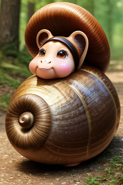 Ultra-realistic 8k, anthro snail girl,