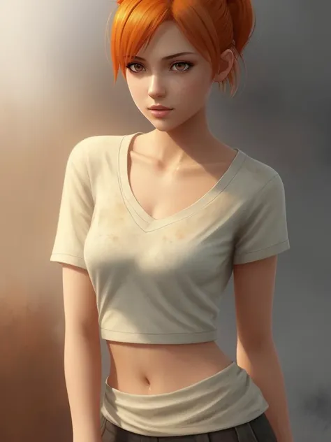 naked young woman,
short hair, orange hair, two ponytails hair, twin tails, hair over one eye
orange eyes,
white shirt, collared shirt, short sleeves, red tie scarf,, (dark shot:1.17), epic realistic, faded, ((neutral colors)), art, (hdr:1.5), (muted colors:1.2), hyperdetailed, (artstation:1.5), cinematic, warm lights, dramatic light, (intricate details:1.1), complex background, (rutkowski:0.8), (teal and orange:0.4)