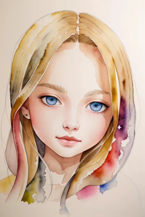 masterpiece, best quality, 1girl, <lora:Watercolor:1>,watercolor,