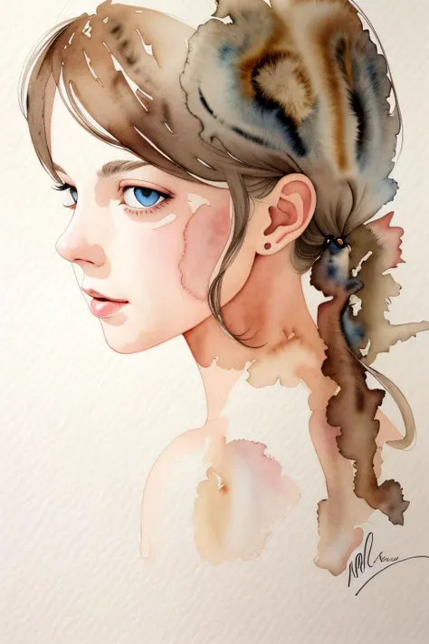 masterpiece, best quality, 1girl, <lora:Watercolor:1>,watercolor,