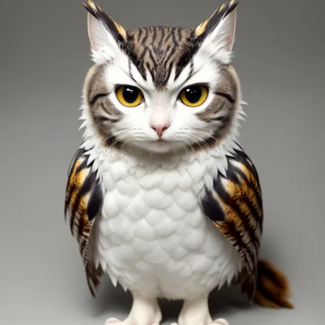 best quality, masterpiece, a cat | owl, <lora:popularTrainedOnTheMost_v10:1>, full body