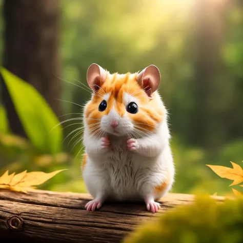 best quality, masterpiece, a cat|hamster,nuts, pinecone, cute, woods, forest, (leaves), <lora:popularTrainedOnTheMost_v10:1>, ( full body), sun light,