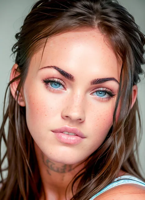 portrait of Megan Fox, epic (photo, studio lighting, hard light, sony a7, 50 mm, matte skin, pores, colors, hyperdetailed, hyperrealistic), <lyco:Megan Fox:1.1>