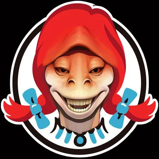 ((best quality)), ((masterpiece)), (detailed), jar jar binks, 2d flat drawing, (((logo))), head, big eyes, teeth, smile, (star wars), <lora:character_jarJarBinks_v3:0.6>