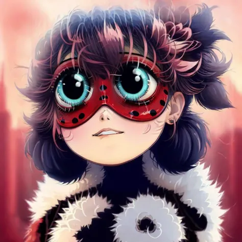 mons ladybug,polar bear, girl, anime style
<lora:mons:1>,<lora:ladybug>,twintails,polka dots outfit and mask,(complex background:1.4),
