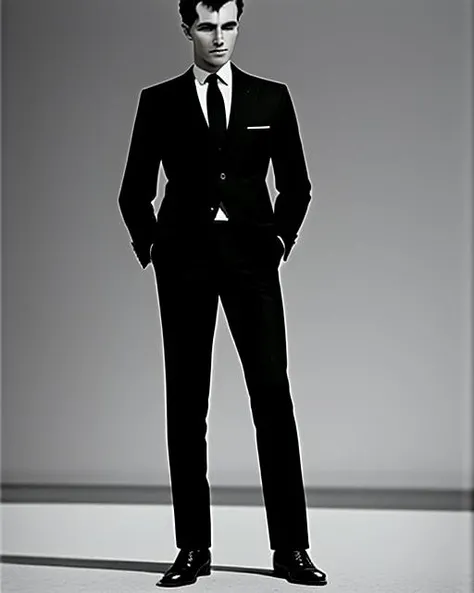 best quality,masterpiece,highly detailed,ultra-detailed, <lora:neg4all_bdsqlsz_V3.5:-1> <lora:BW_Photography_last:2.5>
1boy, suit with lapel chain Wool Trousers , Formal or cold-weather pants made of wool for warmth.