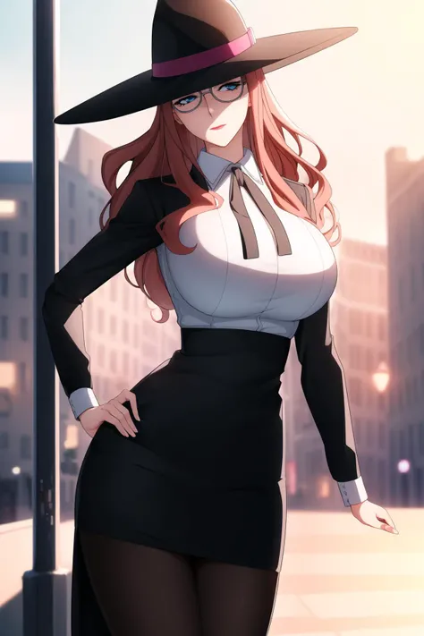 detailed,score_9, score_8_up, score_7_up, score_6_up, score_5_up, score_4_up, BREAK,all back,long hair,Blonde,blue eyes,shiny skin,((very big breasts)),((独奏)),((1girl)),anime style,Fedora hat,mafia outfit,Long coat,pants suit,tie,jazz age