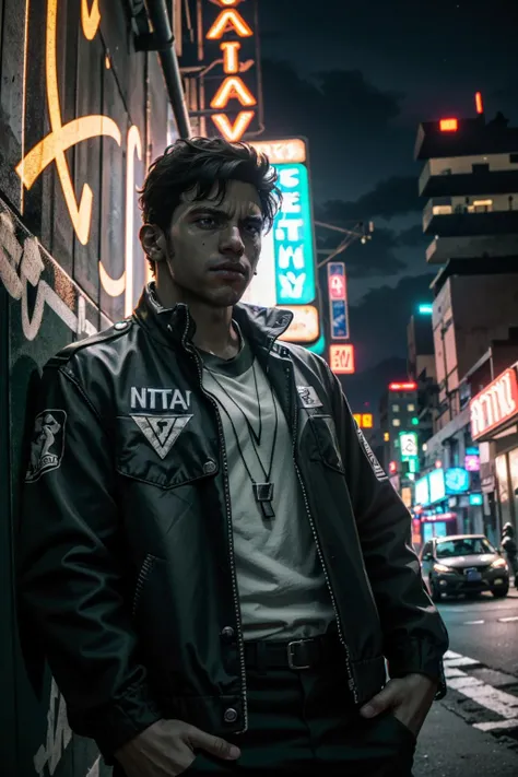 ((ultra detailed, masterpiece, best quality))
<lora:MafiaLincoln:0.8>
MafiaLincoln, 1boy, solo, Under a neon-lit city sign, edgy streetwear ensemble, nighttime ambiance, leaning against a graffiti-covered wall with a cool and collected attitude