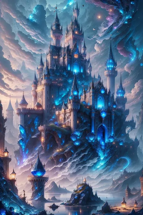 masterpiece, best quality, <lora:sapphire-gem-style-darquelilly-v3:1>  sapphiregemstyle,   fantasy, castle