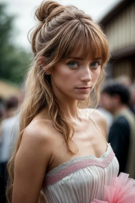 Ah, picture this â a perfect cinematic capture of a braw lass, (JGkb0ckv11:.99), lookin' like a dream. She's there, standin' in front of a plain pagoda, mind ye. Her hair, oh, it could be a high ponytail or a top knot updo, wearin' some sexy (Salmon Pink tutu :1.2).
In the background, there's a sprinkle of folk, and the whole scene is brought to life with a detailed atmosphere (folk festivalin background:1.1), aye. The photographers (Harry Fisch:1.1), bless their souls, they've done a grand job, capturing the moment with a 24mm lens, exposure blend, and HDR magic. It's a professional majestic affair, aye!
And as for the finishin' touches, it's an 8k wallpaper, with insane details and a cinematic look that'll make yer heart sing. Soft, dramatic light huggin' the lassie's face (face focus), and, of course, she's lookin' right at the viewer (looking at viewer). A rich environment, 4k textures, and a touch of elegance â it's like dreams turned to reality with "Dreams into reality with SDKoh!":1.1 or (epiCPhoto):1.1, whoever they may be.