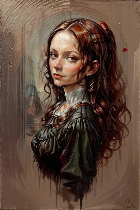 oil painting of Maria Van Lora, [:inspired by the mona lisa:0.4]  <lora:Maria_Van_Lora:1>