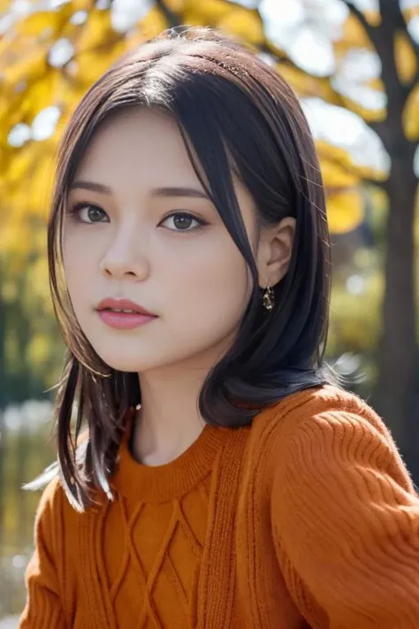 1girl,(wearing an autumn outfit:1.2),(RAW photo, best quality), (realistic, photo-realistic:1.4), masterpiece, an extremely delicate and beautiful, extremely detailed, 2k wallpaper, Amazing, finely detail, extremely detailed CG unity 8k wallpaper, ultra-detailed, highres, soft light, beautiful detailed girl, extremely detailed eyes and face, beautiful detailed nose, beautiful detailed eyes,cinematic lighting,(autumn scenery:1.3),(morning light),perfect anatomy, <lora:kurachireo_lora:0.8>