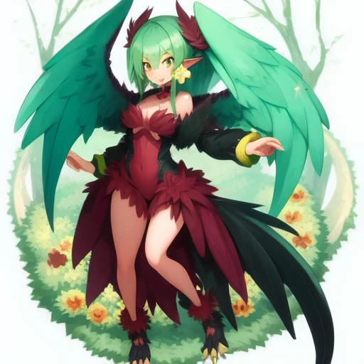 <lyco:Disgaea-NAI-LyCORIS:1.0>, harpy, monster girl,