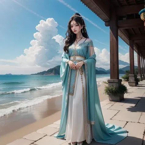 china goddess, shiny skin best quality, masterpiece, 1girl, solo, long hair, straight hair, jewelry, earing, sky, cloud, colorful, shawl, ancient chinese background, full body
best quality, masterpiece, HD, Ultra realistic, CG, 8K, 32K, ray tracing, light, masterpiece,ultra realistic,32k,extremely detailed CG unity 8k wallpaper, best quality, vibrant colors,
<lora:1ChinaGoddessV2-04:0.6>