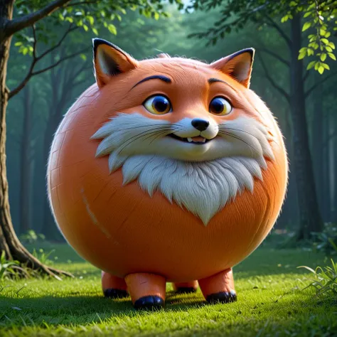 masterpiece anime artwork of sphrml spherical inflated inflatable <lora:inflatablerubber:1> round rubber large fox in a magical forest. <lora:spherimal:1>