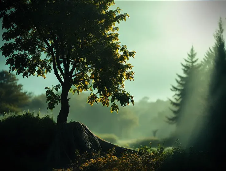 <lora:dooli_yiu_v10:0.7>, creepers around the tree trunk,
cinematic light, cold tempreture shot, blue color spectrum grading, vignette, epic light, fade, slate gray, dimmed, lowkey