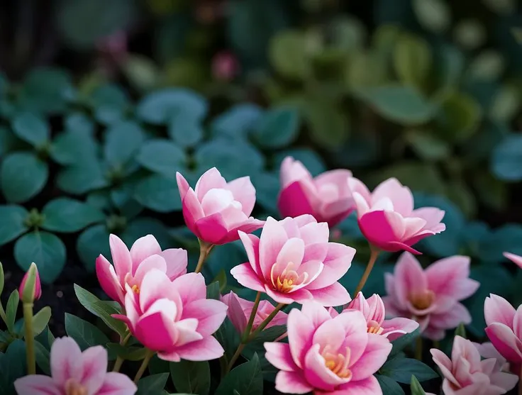 <lora:dooli_yiu_v10:0.7>, a group of pink flowers in a garden, photorealism, shallow depth of field hdr 8 k, f1.8 anamorphic, tupils,
cold tones, blue color spectrum, lowkey, dimmed, vignette, cinematic light