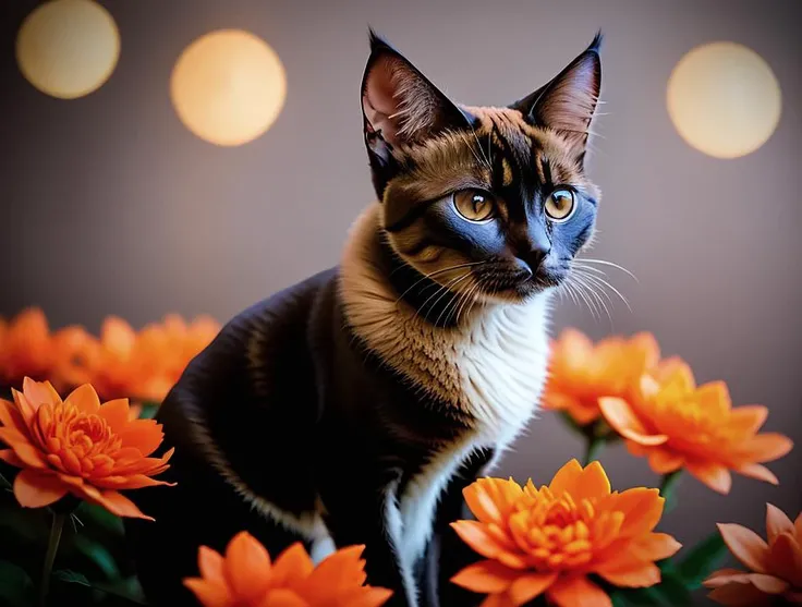 <lora:dooli_yiu_v10:0.5>, siamese cat in flowers
fade, slate gray, orange color lookup, (teal and orange:0.7), cinematic colors, vignette, lowkey, glowing, dark depth of field