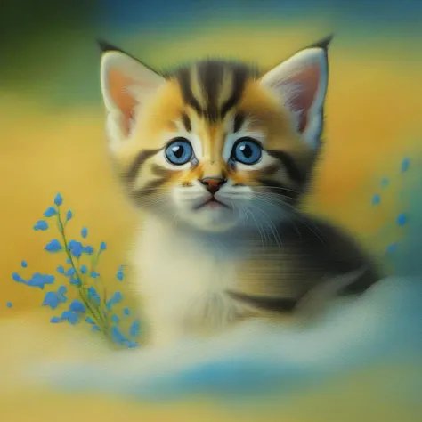 masterpiece, best quality, waterink<lora:QLJS-SUB:1.5>, kitten