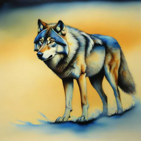 masterpiece, best quality, waterink<lora:QLJS-SUB:1.5>, a wolf