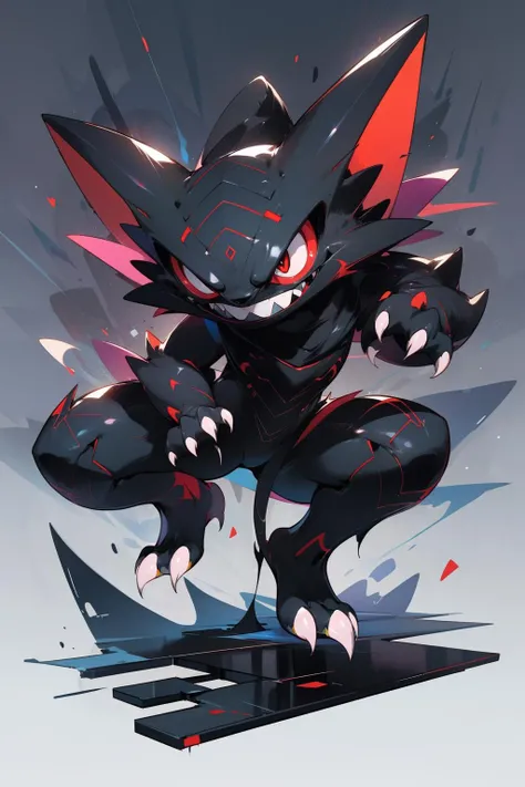 sharp teeth,claw,masterpiece,best quality,ultra-detailed,red eyes,full body,<lora:å°æªå
½:0.7>,