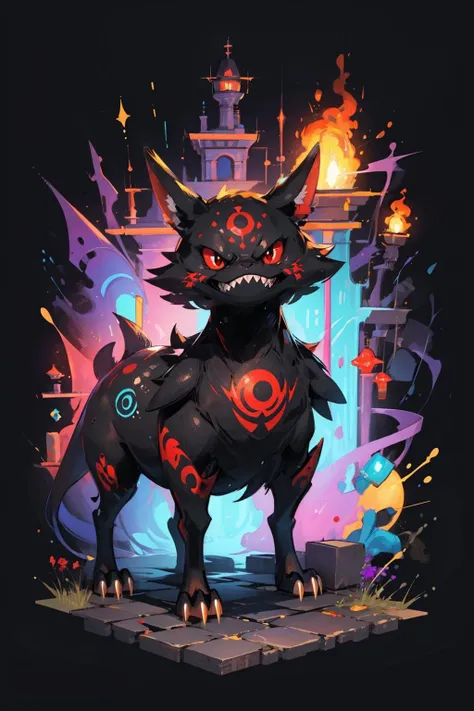 sharp teeth,claw,masterpiece,best quality,ultra-detailed,red eyes,full body,<lora:å°æªå
½:0.8>,