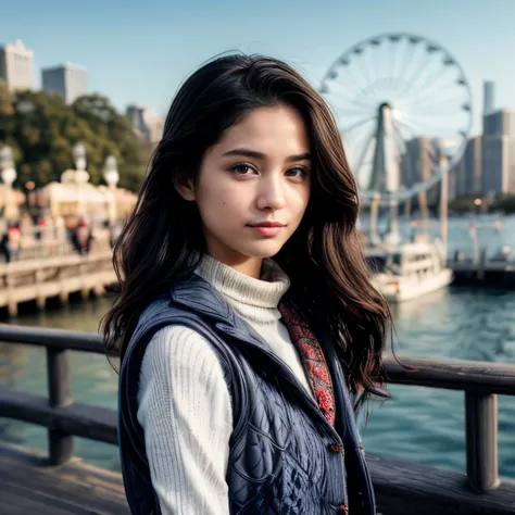 (Chicago Navy Pier, SFW, cozy sweater, quilted vest, skinny jeans, ankle boots, enjoying the lakeside attractions, early evening:1.35) Instagram_Influencer_113_By_Stable_Yogi
Faceshot_By_stable_yogi
Styler_Embedding_By_Stable_Yogi
<lora:Detail Blaster By Stable Yogi:0.5>
(center_parted_long_wavy_hair)