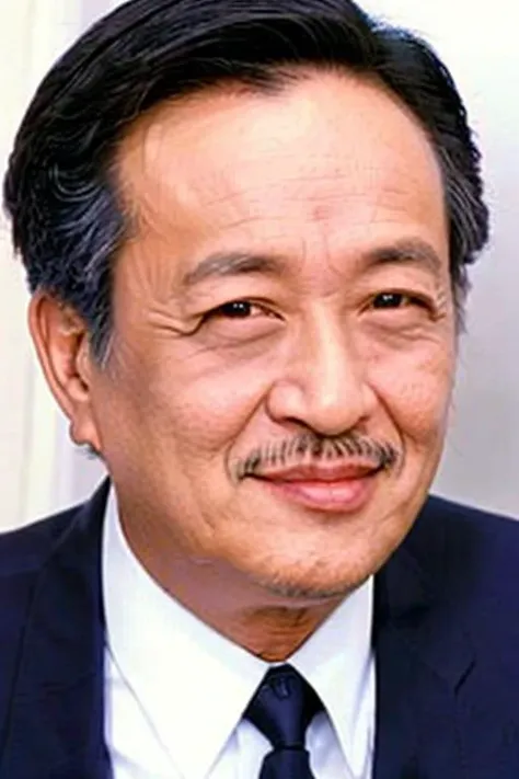 best quality, masterpiece,  Asian men,mole, solo, lips, grey_background, mole_under_eye, realistic, upper_body, looking_at_viewer, black_hair, brown_eyes, sweater, forehead, nose, turtleneck, old man, 65 yeas old, <lora:guanhaishan:0.8>